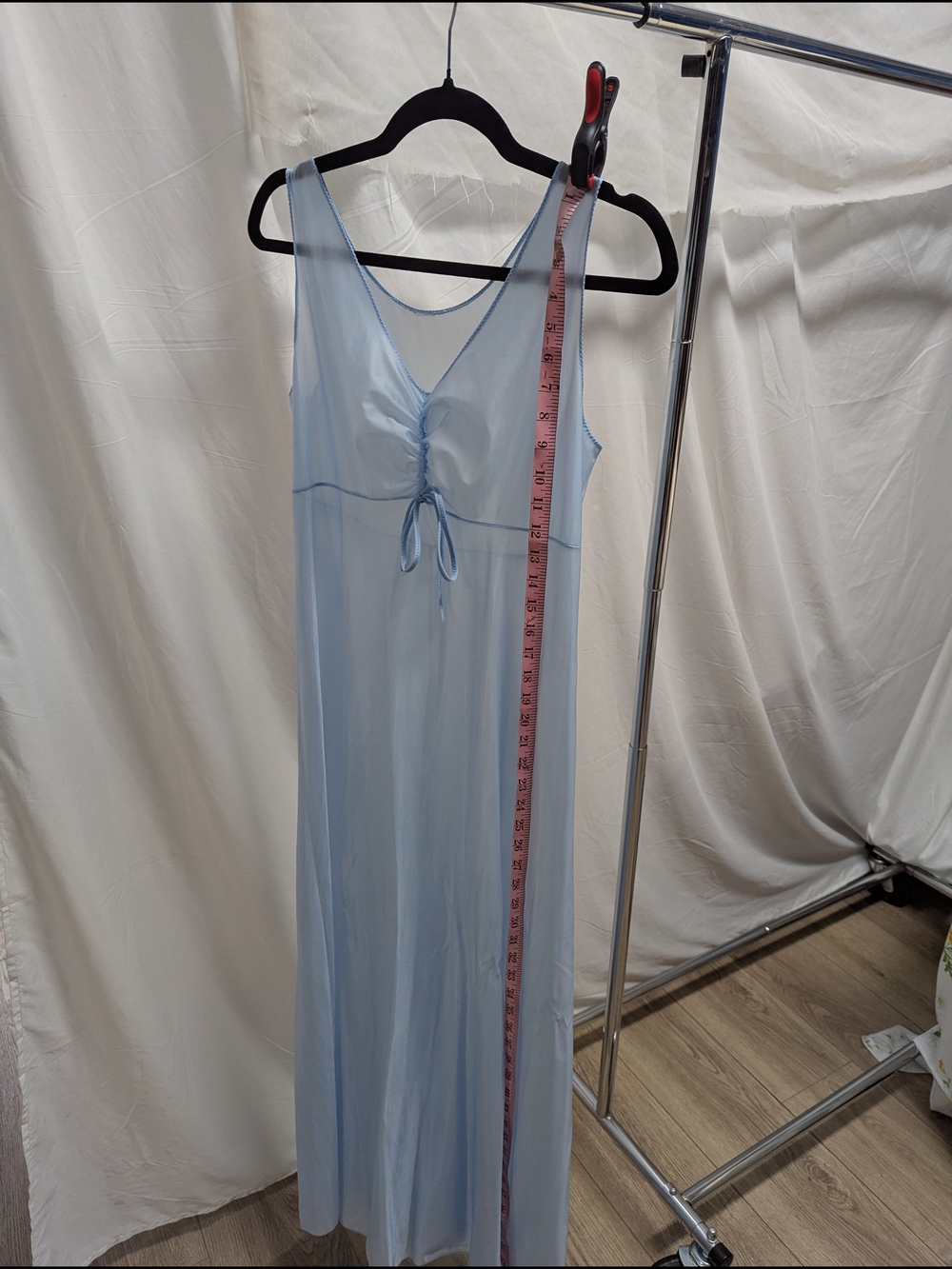 Light Blue Women's Satin Slip Dress